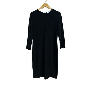 Vince Classic Black 3/4 Sleeve Sheath Knee Length Pencil Dress, Size Large